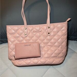 Montana West Pink Quilted Tote Bag